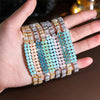 Charm Female Blue Zircon Stone Round Bracelet Cute Gold Color Adjustable Summer Wedding Jewelry For Women - Image 3