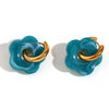 Resin Flower Accessories Hoop Earrings Y2K Women's Earrings Gold Plated Colorful 316L Stainless Steel - Image 15