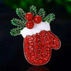 Christmas Classic Rhinestone Glove Brooches for Women Decoration Pins Event Party Year Gifts Backpack Clothes Accessories - Image 1