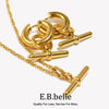 Polished Stainless Steel Jewelry OT Bar Charm Chunky Hoop Earrings Gold Plated Jewelry For Woman - Image 1