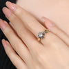 French Petal Inlaid Zircon Earrings and Ring Set, Copper-Plated Two-Tone Gold Jewelry, Versatile for Commuting - Image 5