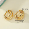 Stainless Steel Chunky Hoop Earrings for Women Girls Gold Color Double Ring Thick Geometric Drop Earrings Statement Jewelry Gift - Image 16