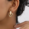 Gold SIlver Color Knot Hoop Earring For Women Shiny Plating Earring Stud Cute Daily Wear Jewelry Gift - Image 10