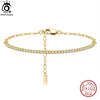 Orsa Jewels Gold Plated Paperclip Chains Tennis Bracelet For Women Silver Handmade Bracelets Jewelry - Image 1