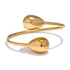 Distinctive Stainless Steel Water Drop Cuff Adjustable Bracelet Bangle Texture Metal Stylish Jewelry - Image 7