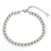 Stainless Steel Chain Beaded Bracelet Adjustable Silver Color Smooth Metal Ball Link Bracelets Women Men Jewelry Gift - Image 3