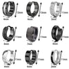 1 Pair/9 Pairs Hoop Earrings for Men Women Unisex Stainless Steel Black Silver Color Men's Huggie Hoop Earrings Set - Image 6