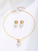 Pair of Heart Shaped Pearl Earrings And Necklace Set Elegant Jewelry Combo for Women - Image 7