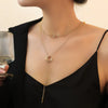 Cool Double Circle Clavicle Chain Tassel Long Stick Pendant Necklace for Women Jewelry - Image 3