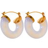 Colorful Resin Stainless Steel Round Y2K Hoop Earrings Daily Wear Ear Charm Jewelry Gift - Image 9