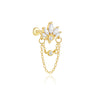 1PC Silver Horse Eye Zircon Crown Tassel Puncture Thread Flat Earring For Women Long Cartilage Chain - Image 10