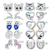 Silver Cat panda koala deer unicorn elephant Zircon Earrings for Women Jewelry Wedding Birthday Gift - Image 2