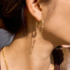 Classic Water Droplet-Shaped Zircon Earrings With Double Layer Hollowed Out Tassel Jewelry Lady Stainless Steel Earring - Image 3