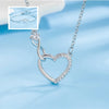 Silver Heart Shape Necklace Bracelet For Women, Artificial Diamond Jewelry Set Holiday Boutique Gift - Image 2