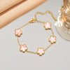 Double Sided Five-Leaf Flower Bracelet For Women Adjustable Plated Gold Stainless Steel Five Point Star Clover Party Jewelry - Image 12