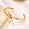 Dainty Knot Cuff Bracelet Bangles for Women, Gold Color Stainless Steel Bracelets, Wristband Jewelry Gift to Her - Image 5