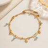 Summer Double Layer Design Shell Pendant Anklet For Women Beach Stone Tassel Stainless Steel Bracelet Jewelry - Image 3