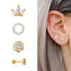 Stainless Steel Mini Stud Earring with Stone Accent for Helix and Cartilage Piercings - Image 22