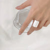 Silver Rings For Women Simple Minimalist Retro Square Smooth Open Finger Ring Band Female Gift - Image 3