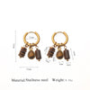Jolivie Stainless Steel Stone Earrings Women Bohemia Vintage Hoop Earrings for Women Ear Jewelry Gift - Image 6