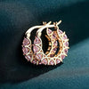 Full Pave Cubic Zirconia Spike Hoop Earrings in Many Colors - Image 8