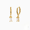 French Emerald Geometric Hoop Stainless Steel Earrings for Women Party Jewelry Accessories Zircon Crystal Drop Earring - Image 9