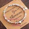 Silver Bracelet Red Persimmon Beaded Elastic Lucky Good For Woman Girl Jewelry Gift - Image 45