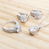 White Zircon Bridal Jewelry Sets Silver Jewelry Wedding Ladies Rings Bracelets Earrings Pendant Necklace For Women Set - Image 3