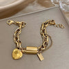 Heart Detail Necklace or Bangle in Two-Tone Stainless Steel Style - Image 4