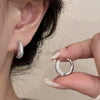 BF Club Silver Earrings For Women Simple Zircon Round Earring Jewelry Prevent Allergy Party Accessories - Image 2