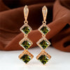 Rose Gold Color Engagement Earrings 12 Colors Birthstone Hoop Earrings Multicolor Zircon Long Dangle Earrings For Women Jewelry - Image 17