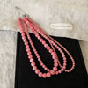 4 6 8mm Pink Color Round Stone Beaded Necklace for Women Handmade Silver Plated Chain Strand Chokers - Image 1