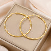 Geometric Hoop Earrings Women 28-54MM Gold Plated Stainless Steel Earrings Jewelry Party Birthday Gift - Image 1
