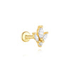 Silver Shiny Star/Heart Zircon Heart Shaped Flat Back Piercing Earring for Women Internal Thread Party Gifts - Image 8