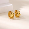 Chunky Stainless Steel Croissant Hoop Earrings For Women Retro Gold Plated Geometric Earrings Wedding Vintage Jewelry - Image 2