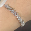 Classic Shiny Clear Zircon Flowers Adjustable Charm Bracelets for Women Sliver Color Wedding Jewelry - Image 5