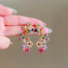 Romantic Colorful Zircon Flower Earrings For Women Girls Sweet Waterdrop Flower Earrings Party Jewelry Gifts - Image 6