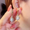 Korean Angel Eye Earrings Gold Color Plated Rhinestones Inlay Tulip Petal Hoop Earring Women's Party Jewelry - Image 2