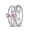 Charms Spring Silver Color Rings Pink Heart Shaped Zircon Cat Rings For Woman Romantic Wedding Engagement Jewelry Gifts - Image 13