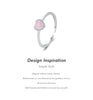 MODIAN 925 Sterling Silver Pink Crystal Hearts Opal Open Size 6-8 Finger Ring Sweet Simple Fine Jewelry For Women Birthday Gift