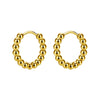 1 Pair Round Bead Design Hoop Earrings For Women Men Stainless Steel Ear Buckle Geometric Love Heart Oval Party Jewelry - Image 15