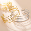 Boho Arm Bracelet for Women Stainless Steel Gold Color Minimalist Open Bangle Jewelry Birthday Gift - Image 1