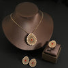 Arabian Style Pearl Geometric Pendant Necklace Earrings Ring 3 Piece Set Classic Banquet Wedding Jewelry Set Birthday Gift - Image 5