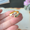 Silver Open Finger Ring Golden Enamel Donut Dazzling Geometric Punk For Women Jewelry Gift - Image 15