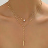 Y Shape Tassel Water-drop Zircon Layered Necklace for Women Minimalist Clavicle Chain Y2K Jewelry Accessories Party Gift - Image 4