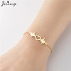 Simple Double Heart Stainless Steel Bracelet Women Men Scissors Pins Mountain Charm Bracelets Handmade Jewelry - Image 21