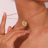 Unique 316L Stainless Steel Star Moon Evil Eye Zircon Necklace Ring Gold Plated Jewelry For Women - Image 2