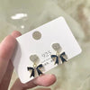 French Retro Romantic Zircon Heart Bow Pendant Dangle Earrings Jewelry Wedding Party Accessories For Women's - Image 5