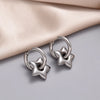 Stainless Steel Round Star Moon Heart Pendant Hoop Earrings for Women Classic Y2K Jewelry Gold Silver Color Earring - Image 15