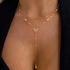 Gold Color Y-Shaped Pendant Necklaces For Women Girls Cubic Zirconia Long Tassel Dangle Choker Jewelry Gift - Image 3